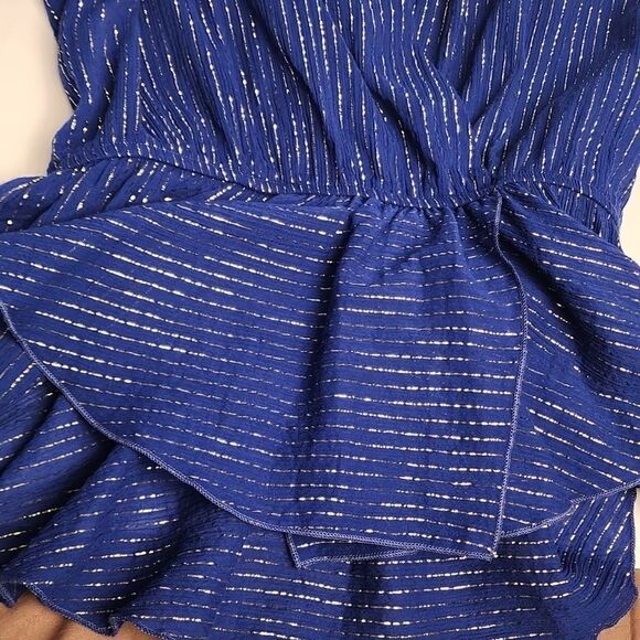 Corey Lynn Calter Amari Top Size Small Royal Blue With Gold Accent High Low - Picture 14 of 14